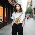 thumbnail image 6 of 3d Gold Flowers Crossbody Bags Backpack Chest Bag Shoulder Bag Waist Bag for Outdoor Travel Hiking Fitness Cycling, 6 of 7