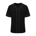thumbnail image 3 of Boys Baseball Jersey Hip Hop Button Down Short Sleeve T-Shirt Casual Athletic Workout Active Sports Uniform Tee Tops, 3 of 7