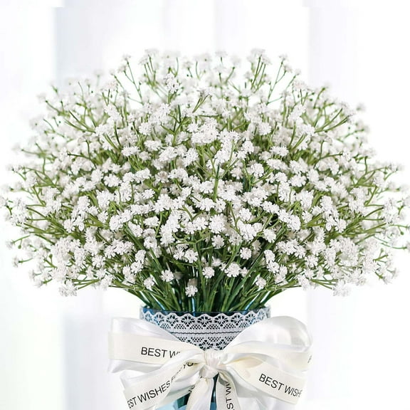 USPEED 12PCS Baby Breath Artificial Flowers - Babies Breath Flowers Artificial Bulk Faux Flowers Bouquet White Flores Greenery Real Touch Fake Flowers Wedding Centerpieces Tables Decorations
