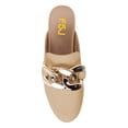thumbnail image 5 of FSJ Women Classic Closed Round Toe Mules Chains Low Heeled Loafer Slides Comfortable Slip on Casual Walking Flats Size 8 Nude, 5 of 5