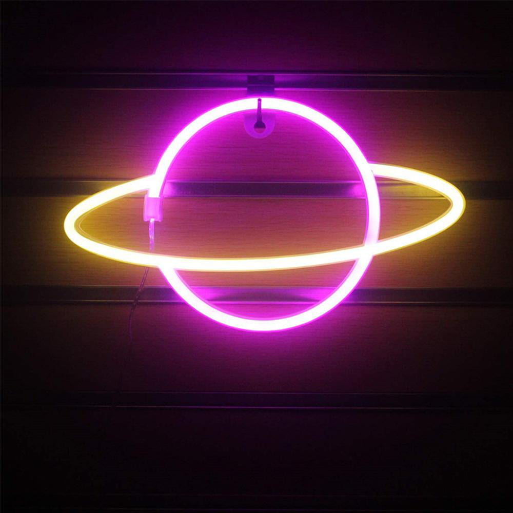 Details about   Neon Light Neon Lamp LED Neon Planet Shape Battery Power Home Party Wall Decor 