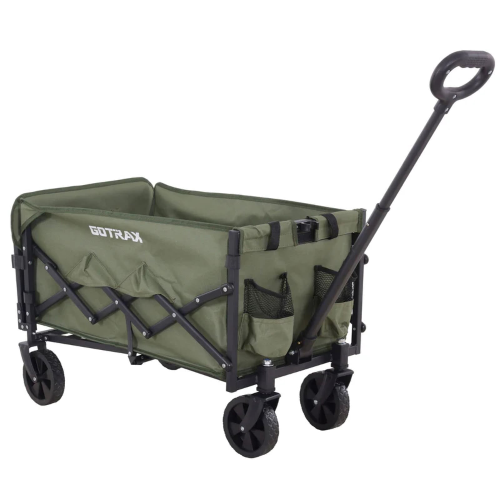 GOTRAX Collapsible Folding Wagon Cart, 100L Storage & 350LB Capacity Garden Wagons for Camping & Beach, Green