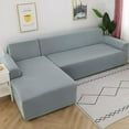 thumbnail image 4 of LiveGo L Shape Sofa Covers Sectional Sofa Couch Covers 2Pcs Stretch Sofa Slipcovers with 2Pcs Pillowcases for L-Shape 3+3 Seaters, Gray, 4 of 8