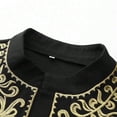 thumbnail image 5 of IWRICH Men's Gold Embroidery Long Kaftan Gown Arabic Abaya Dress Thobe Middle East Saudi Arab Kaftan Black XL, 5 of 7