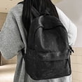thumbnail image 6 of FUZHIQ Tie Dye Vintage School Backpack for 8th 9th 10th 11th Grade, Distressed Style Bookbag with Front Pocket, Casual Elementary Middle School Bag, Black, 6 of 8