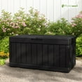 thumbnail image 6 of Patiowell 82 Gallon Deck Box Outdoor Storage Resin Wood Look Storage Box with Lockable lid for Patio Furniture, Black, 6 of 7