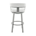 thumbnail image 4 of Counter Height Bar Stool Swivel Silver Finish Faux Leather 26 Inch, 4 of 6