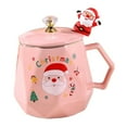 thumbnail image 3 of Taza de café navideña, taza para beber, creativa, con cuchara para revolver, tazas de agua rosa, 3 of 9