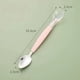 thumbnail image 1 of Cucharas de Bebé de Acero Inoxidable: Conjunto de Cucharas de Alimentación de Doble Cabeza, Silicona de 19,5 cm Y Acero Inoxidable para Purés, Bocadillos Y Cucharas de Alimentación para Bebés, 1 of 2