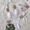 thumbnail image 5 of Sngxgn Womens Swimsuits Two Piece High Waisted Tummy Control Bathing Suits Wrap Bikini Sets(White,M), 5 of 8