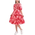 thumbnail image 2 of Piuwrlz Girls School Uniform Dress Graphic Crew Neck Dresses Comfortable Princess Skirts Red Size 11-12 Years, 2 of 10