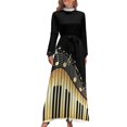 thumbnail image 2 of Vestido largo con teclado de piano dorado Vestido largo para mujer Vestido mujer vestidos para mujer, 2 of 5