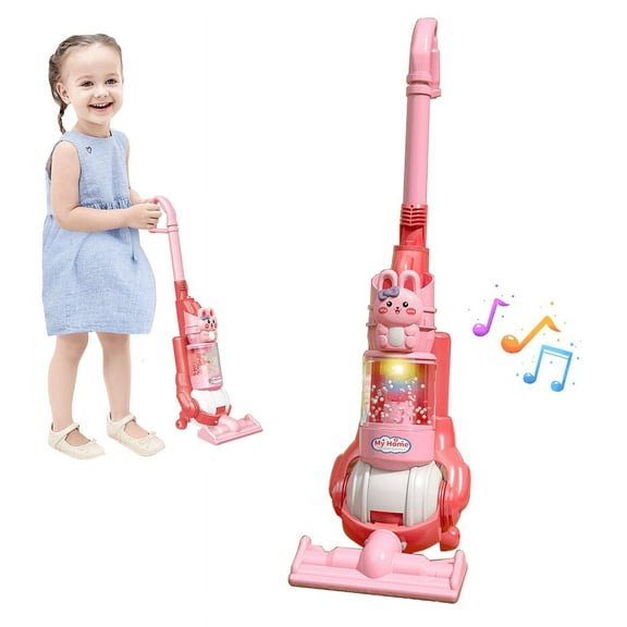 Richgv Vacuum Cleaner Toy for Kids, Pretend Play Toy Vacuum Cleaner with Light Sounds, House Cleaning Toys for 3 Year Girls Boys