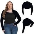 thumbnail image 5 of Ahabrexf Plus Size Long Sleeve Tops for Women Lightweight Ice Silk Sunscreen Shawl Cover Casual Fashion Sleeve, 5 of 6