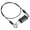 thumbnail image 1 of Candado de combinación de 4 dígitos Uxcell con cable de seguridad 1 Set candado exterior cadena negro 1.6 pies, 1 of 7