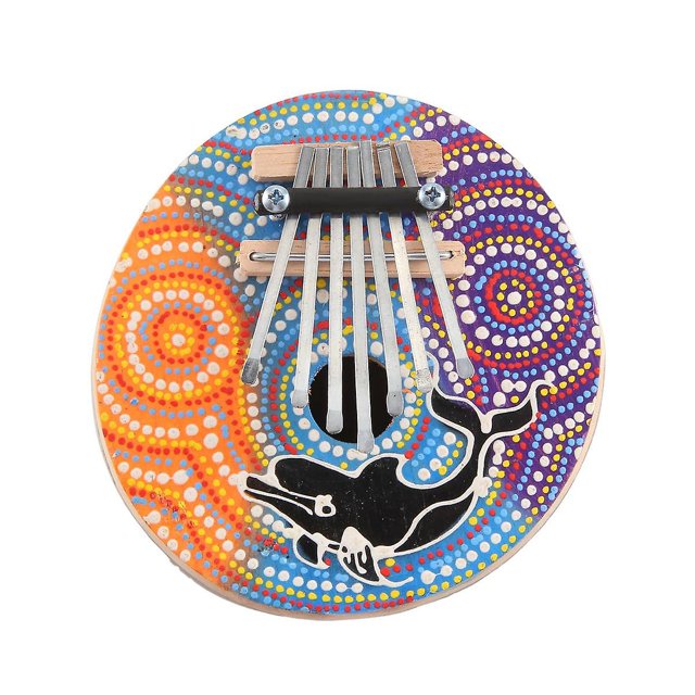 Piano de pulgar Kalimba portátil ajustable con 7 teclas de cáscara de coco afinable, instrumento musical como se muestra