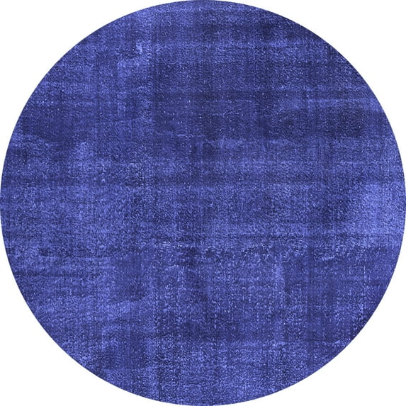 Ahgly Company Machine Washable Indoor Round Persian Blue Bohemian Area Rugs, 6' Round