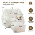 thumbnail image 4 of Aukfa Bean Bag Chair with Ottoman, Soft Fluffy Teddy Upholstered Pouf with Foot Rest for Living Room, White, 4 of 8