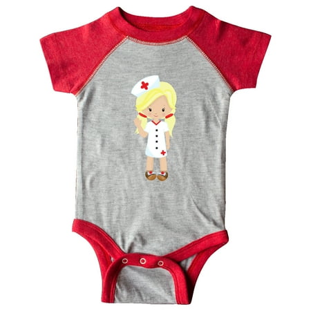 

Inktastic Cute Girl Nurse Blonde Hair Nurse Uniform Gift Baby Girl Bodysuit