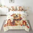 thumbnail image 2 of Manfei Cute Christmas Dog Bedding Comforter Set 7 Pieces for Kids, Kawaii Animal Full Bedding Set, Happy New Year Reversible Fitted Sheet Flat Sheet, Lightweight Room Decor, 2 of 7
