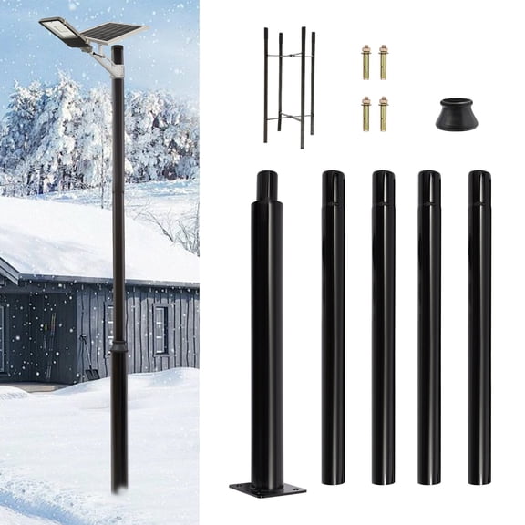 Street Light Pole 16.4ft Tall Outdoor Street Light Pole Metal Lamp Pole Outdoor for Installing Different Street Lights, Solar Lights, Garden Lights 114 76mm