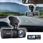 Danhjin Enregistreur de véhicule 2 Canal Dash Cam avant et arrière à l'intérieur, 1080P Caméra Dash pour les voitures, caméra Dashcam Trois voies avec vision nocturne Ir, enregistrement de boucle, détection de mouvement