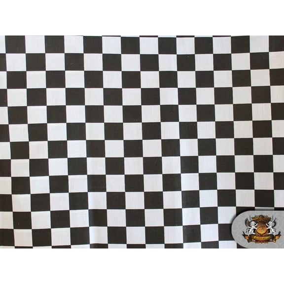 Polycotton Printed CHECKERED BLACK & WHITE Fabric / 60" Wide / Sold by the Yard