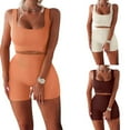 thumbnail image 1 of maskred 2 Pièces/set Jogging Femmes Gilet Shorts Polyester Crop Tops Pantalons Kit Blanc S 1Set, 1 of 6