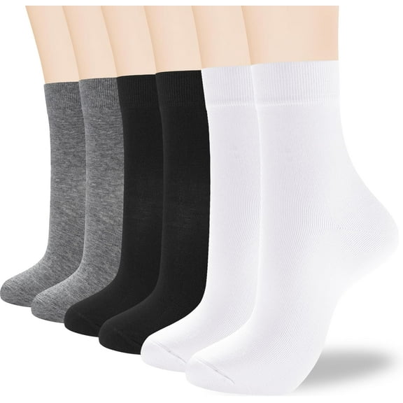 6Pairs Women's Thin Cotton Socks, Soft Cotton Bootie Socks Women Above Ankle Crew Socks
