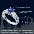 thumbnail image 2 of Gem Stone King 2.16 Cttw Blue Tanzanite Engagement Ring for Women | 925 Sterling Silver | Round Cut 6MM | Gemstone Birthstone | Available in Size 5, 6, 7, 8, 9, 2 of 3