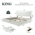 thumbnail image 7 of Amolife King Bed Frame with 4 Storage Drawers and Faux Leather Headboard, White, 7 of 7