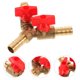 thumbnail image 5 of Válvula de tres vías en forma de Y Interruptor de distribución de tubería de gas Apagado Válvula de bola Conexión de manguera Barb T Abrazadera de gas combustible Tee (Cobre 10 mm Dorado Rojo), 5 of 5
