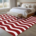 thumbnail image 4 of 5'x8' Area Rugs, Red White Indoor Outdoor Area Rug for Living Room Bedroom, Modern Abstract Waves Water Ripple Striped Washable Bathroom Rugs Kitchen Floor Carpet Mats Home Decor Aesthetic, 4 of 8