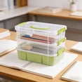 thumbnail image 5 of Taicans 3-Tier Stackable Storage Box,Desktop Organizer with Handle & Latches,Portable Plastic Storage Container for office Supplies Stationery Makeup,Space-Saving Small Parts Organizer for Home, 5 of 6