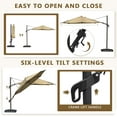 thumbnail image 3 of Abba Patio 10ft Outdoor Hanging Offset Cantilever Umbrella w/360°Rotation and Easy Tilt, 8 Ribs, Brown, 3 of 8