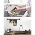 thumbnail image 5 of Easter Kitchen Dish Towels for Drying Dishes Set of 3, Spring Watercolor Bunny Eggs Flower Leaf Wood Grain Waffle Weave Microfiber Hand Tea Bathroom Towels Quick Dry & Absorbent Towel 12x12, 5 of 7