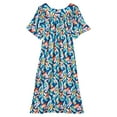 thumbnail image 3 of CATALOG CLASSICS Womens Muumuu House Dress Lounger Short Sleeve with pockets 42" - Blue Large, 3 of 6