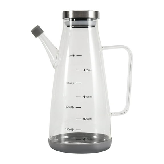 Large High Borosilicate Glass Oil Bottle for Cooking,25Floz Oil and Vinegar Dispenser Cruet with Non-Slip Silicone Base