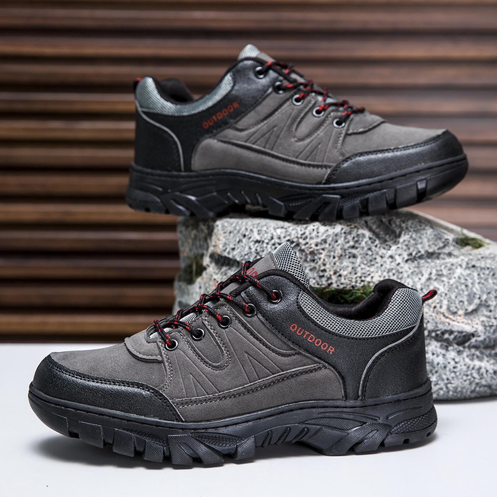 Mens Plus Size Hiking Shoes Spring Summer New Arrival Outdoor Round Toe Comfortable Non-Slip Casual Sneakers for Daily Walking