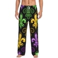 thumbnail image 2 of Lsque Mardi Gras1 Print Men's Pajama Pants, Lounge Pant - Comfortable Home Wear,Elastic Waistband, Stylish Design-X-Large, 2 of 9