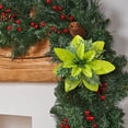 thumbnail image 6 of 2 Pcs Christmas Artificial Glitter Poinsettia Flowers,Christmas Tree Decoration,5.51 inch Glitter Poinsettia Flowers,Christmas Artificial Flowers for Tree Ornaments,Wreath, Mantel & Home Decor, 6 of 7
