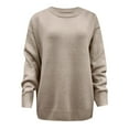 thumbnail image 4 of EDFBUYKRS Female Sweaters Women's Fall Soft Crewneck Long Sleeve Hollow Knit Pullover Sweaters Fall Sweater L, 4 of 4