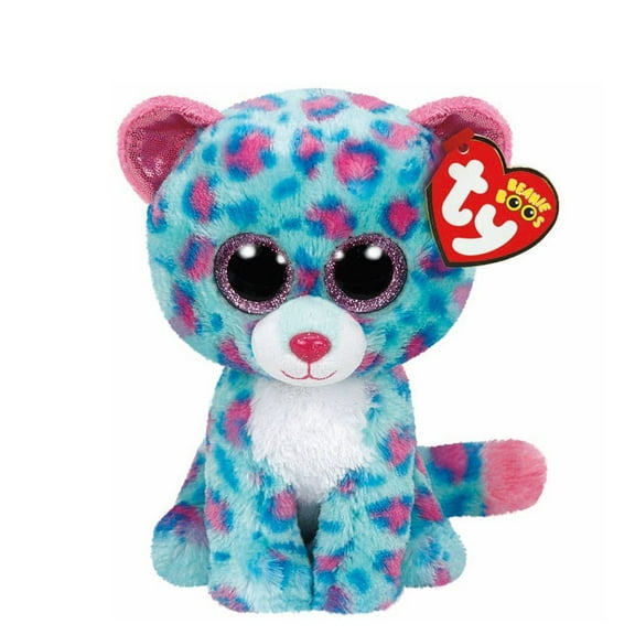 Cp TY Beanie Boos -Sydney the Teal Leopard (Glitter Eyes) Small 6" Plush