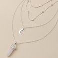 thumbnail image 4 of Collier multicouche Faux Crystal: Collier à chaîne de collier Pendentif lune perlée, 4 of 10