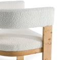 thumbnail image 3 of Modrest Letha - Modern Cream Fabric + Burl Dining Chair, 3 of 7