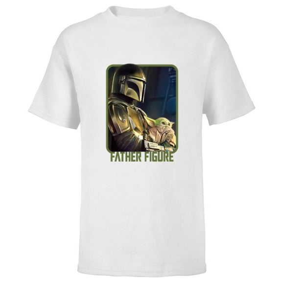 Star Wars The Mandalorian and the Child Father Figure - Short Sleeve T-Shirt for Kids - Customized-White
