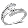 thumbnail image 1 of Bague en Acier Inoxydable Poli (Sans Placage) avec Grade AAA CZ Transparent pour Femmes Couleur Pierre Claire Style DA355 Taille 10, 1 of 5