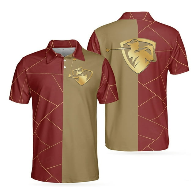 Maillot de Golf à Manches Courtes pour Hommes Séchage Rapide Respirant, Anti-Rides, Absorbant l'Humidité Vêtements de Sport d'Été