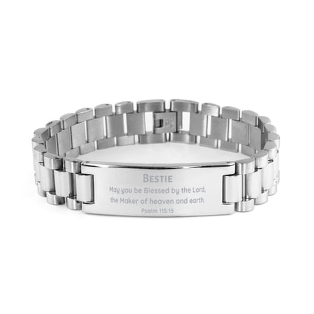 Stainless Steel Bracelet Bestie Gift Engraved with Psalm 115:15 Miracle Inspiration Confidence Friendship Jewelry for Holidays and Special Occasions