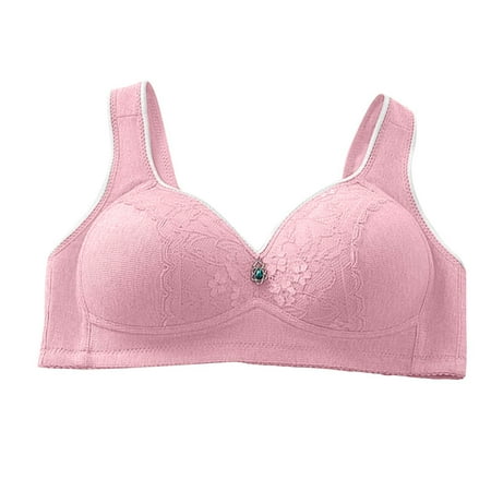 Bras for Women No Underwire Bra Feature V-Neck Demi & Balconette Bra Style W-506 Pinks 3XL